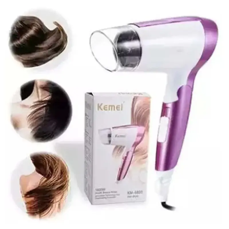 Kemei KM-6833 1600W Foldable Hair Dryer for Travel Kemei KM-6833 1600W Foldable Hair Dryer for Travel