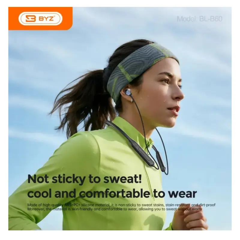 BYZ BL-B60 Bluetooth Neckband Headphones with Magnetic Earbuds
