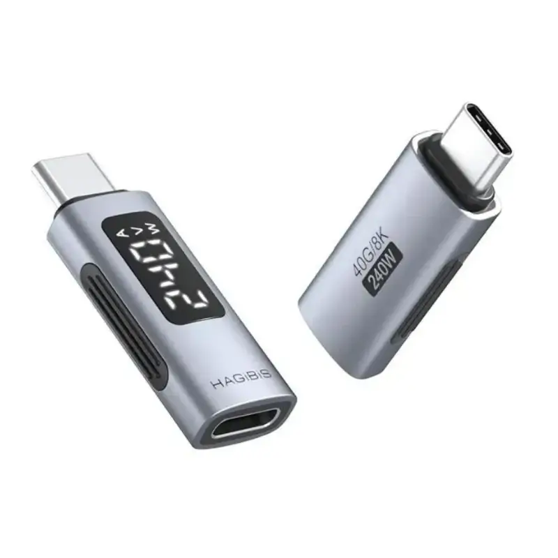 HAGiBiS USB4 Adapter with LED Display 240W PD3.1 80Gbps Cable