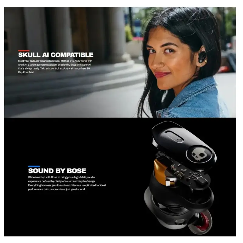 Skullcandy Method 540 ANC Wireless Earbuds with Bose Sound Skullcandy Method 540 ANC Wireless Earbuds with Bose Sound