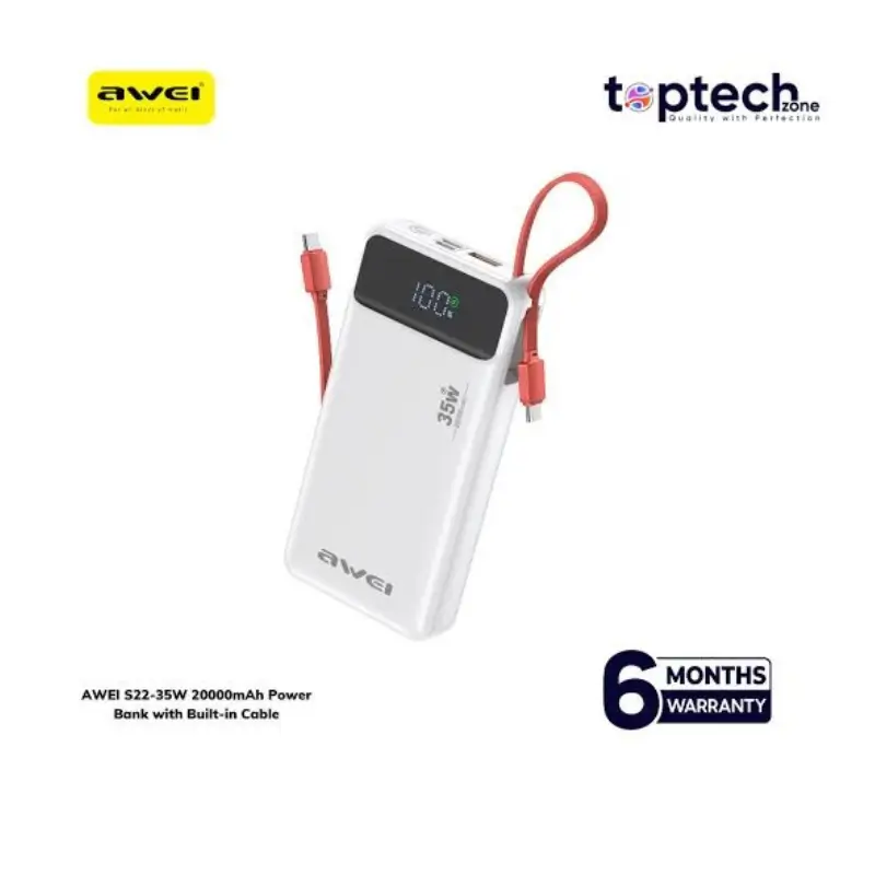 AWEI S22-35W 20000mAh Power Bank with 35W PD Charging