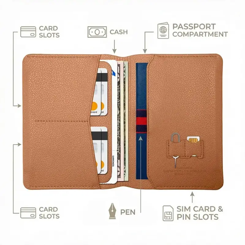 WiWU Master RFID Blocking Passport Wallet & Travel Organizer