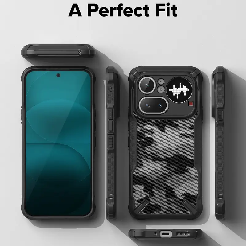 Ringke Fusion-X Nothing Phone 4a Pro Case Camo Black
