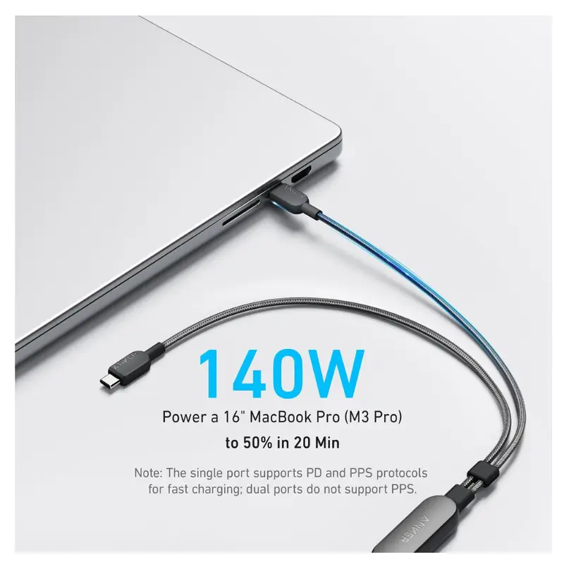 Anker A8895 140W USB-C to USB-C Braided Charging Cable