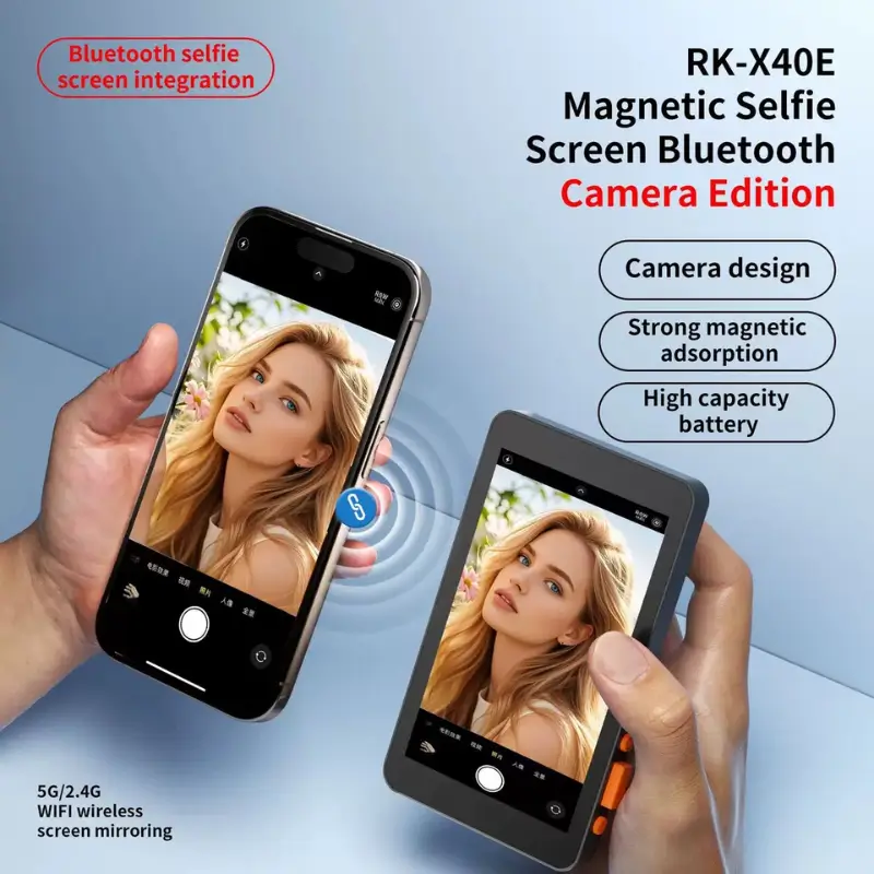 Hoco RK-X40E Magnetic Wireless Selfie Screen for Rear Camera Hoco RK-X40E Magnetic Wireless Selfie Screen for Rear Camera
