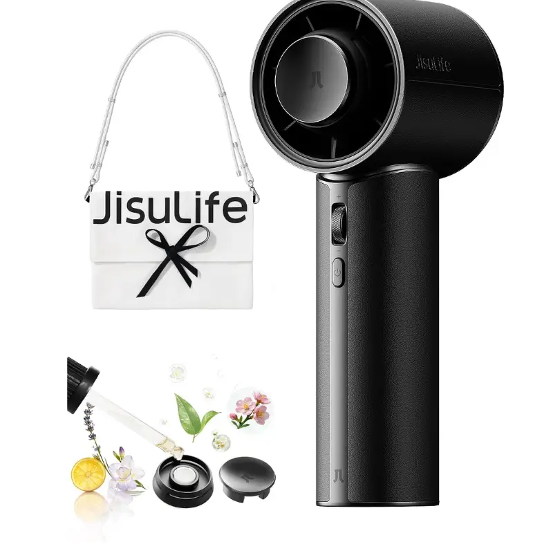 JISULIFE Pro1 Mini PU Leather Handheld Cooling Fan JISULIFE Pro1 Mini PU Leather Handheld Cooling Fan