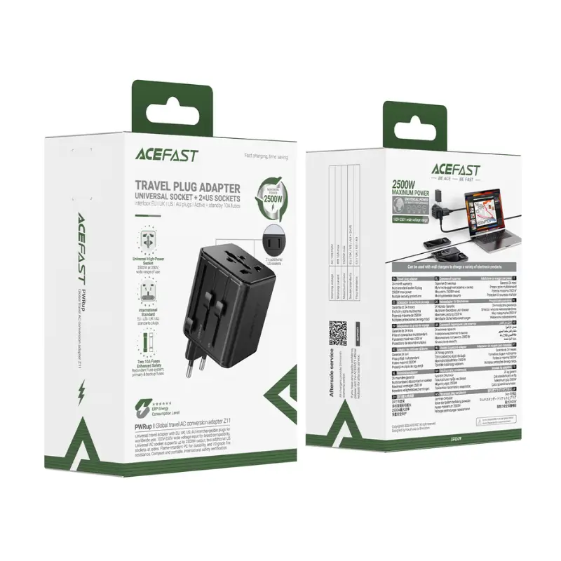ACEFAST Z11 2500W Universal Travel Plug Adapter ACEFAST Z11 2500W Universal Travel Plug Adapter