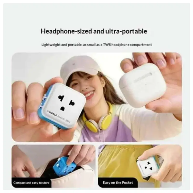 MOMAX UA37 1-World Pocket Mini Travel Charger Adapter with Fast Charging