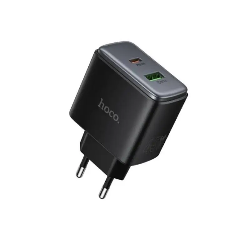 Hoco C158A 45W PD Wall Charger – Dual Port Fast Charging Set with USB-C Cable