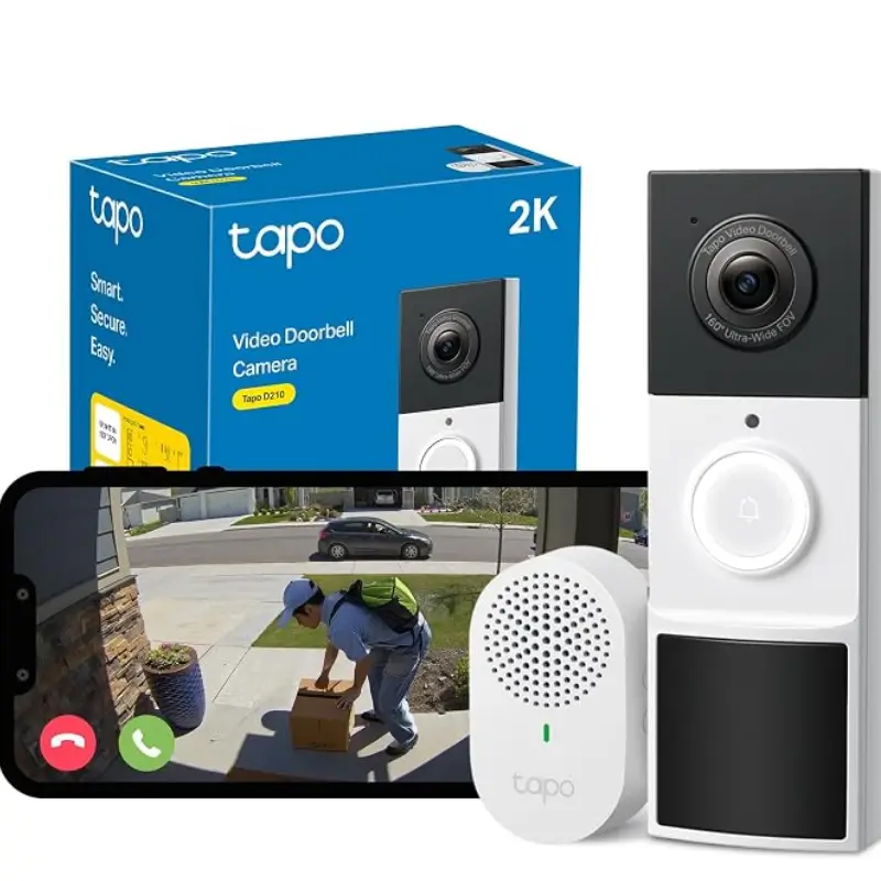 TP-Link Tapo D210 Wireless Video Doorbell with 2K Resolution
