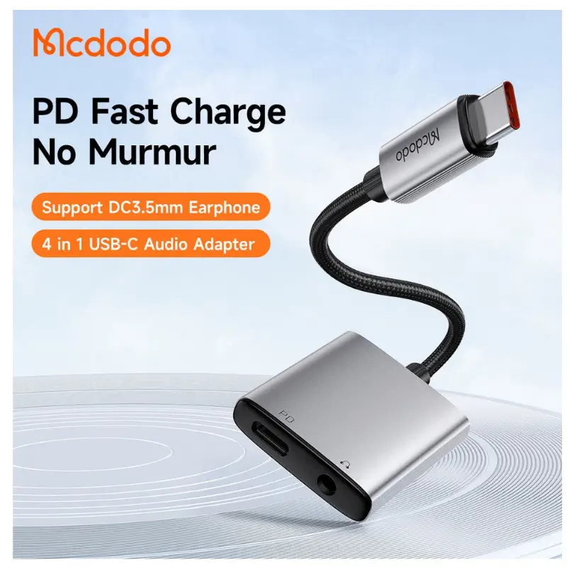 Mcdodo CA-337 USB-C to Dual USB-C & 3.5mm Audio Adapter with 60W PD Charging Mcdodo CA-337 USB-C to Dual USB-C & 3.5mm Audio Adapter with 60W PD Charging