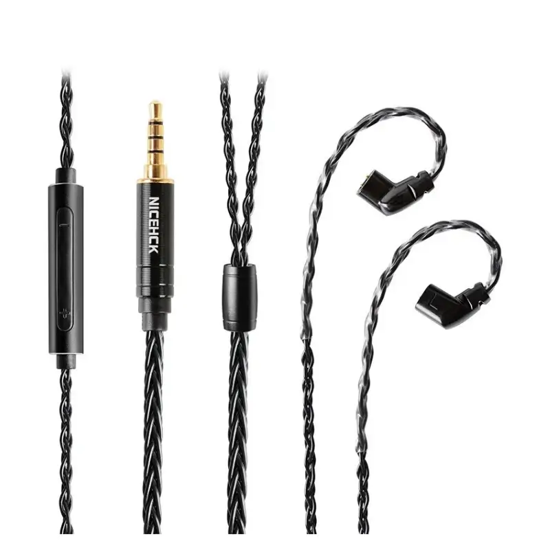NICEHCK Black Wheat 8-Core Silver-Plated 2-Pin Microphone Cable NICEHCK Black Wheat 8-Core Silver-Plated 2-Pin Microphone Cable