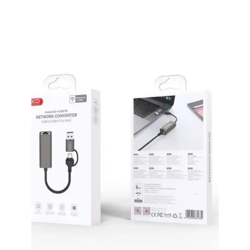 XO HUB018 USB to Type-C RJ45 Ethernet Adapter