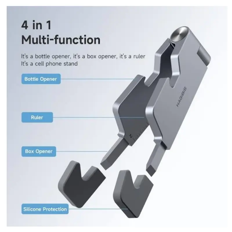 Hagibis ZZ5 4-in-1 Foldable Aluminum Phone Stand with 240° Adjustable View