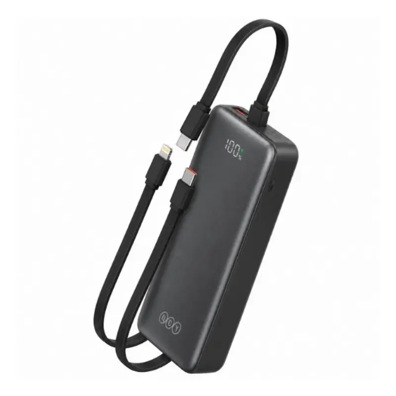 QCY Pulse PB20D 20000mAh Power Bank With 3 Built-In Cables QCY Pulse PB20D 20000mAh Power Bank With 3 Built-In Cables
