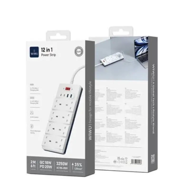 WiWU Wi-S009 PS842 12-in-1 Desktop Power Strip with USB-C