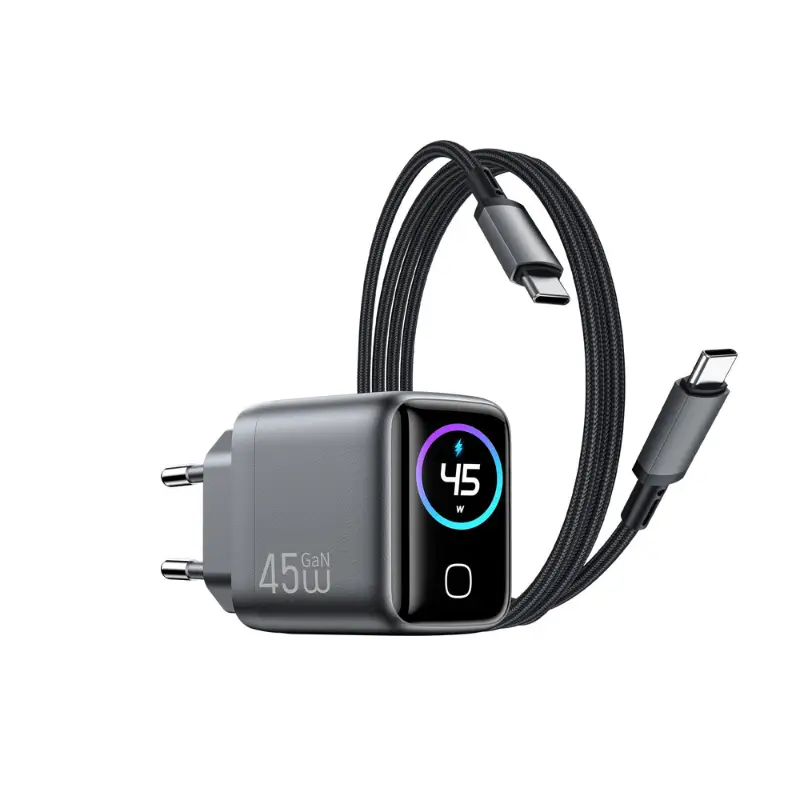 WiWU Voyager CHG500 45W PD/QC GaN Charger Combo with Real-Time Display WiWU Voyager CHG500 45W PD/QC GaN Charger Combo with Real-Time Display