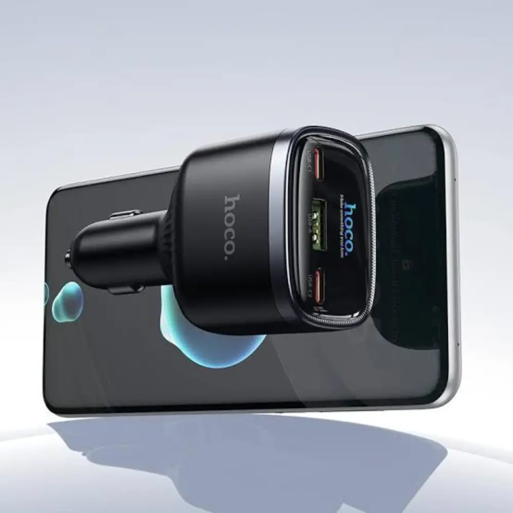 Hoco Z70 93W PD Fast Car Charger with TFT Smart Display