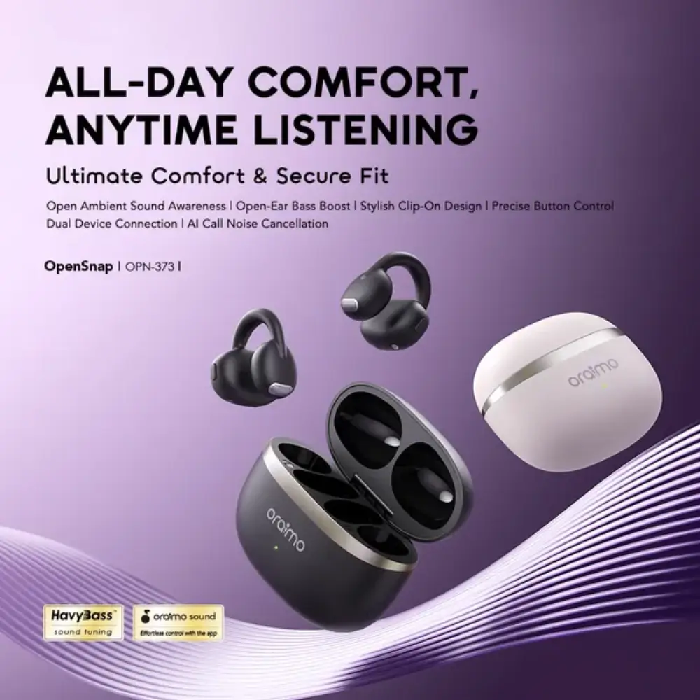oraimo OpenSnap Clip-On Wireless Earphones With 26-Hour Playtime oraimo OpenSnap Clip-On Wireless Earphones With 26-Hour Playtime