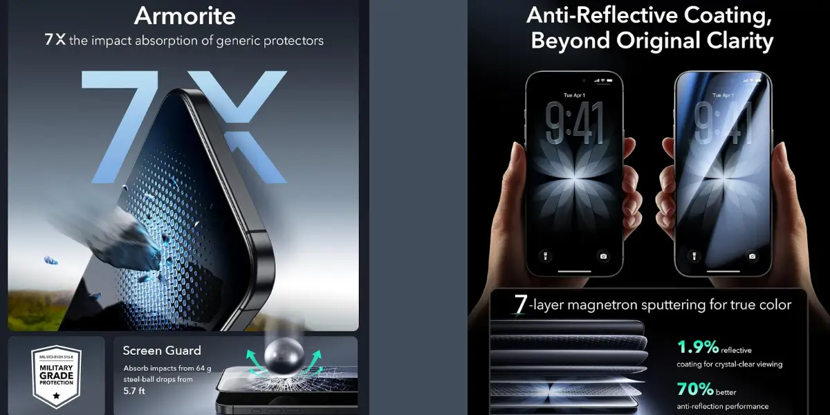esr-armorite-screen-protector-on-iphone-17.webp