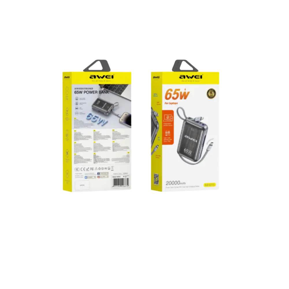 Awei MH818 20000mAh 65W Fast Charging Power Bank
