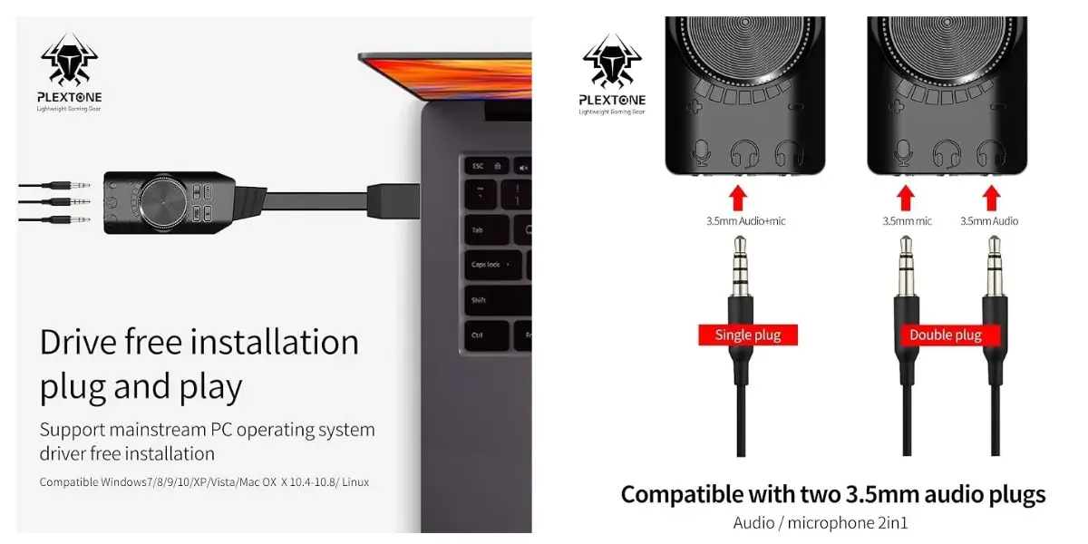 Plextone GS3 Mark II USB DSP Sound Card With 7.1 Surround - image 2