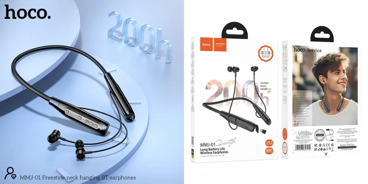 Hoco MMJ-01 V5.3 Wireless Bluetooth Neckband Earphones