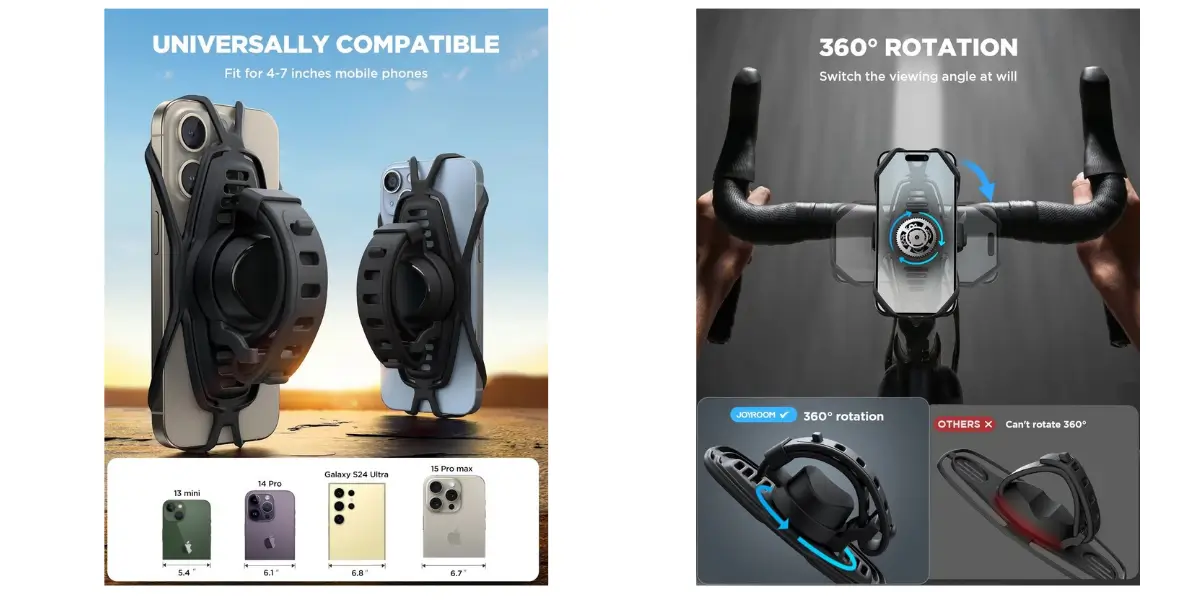 Joyroom JR-ZS382 Silicone Bicycle Phone Mount Holder Joyroom JR-ZS382 Silicone Bicycle Phone Mount Holder