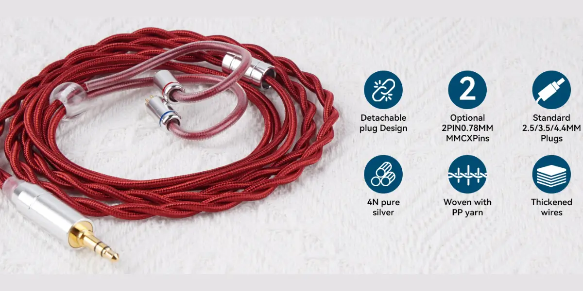 NICEHCK RedAg 4N Silver IEM Upgrade Cable (3.5mm) - image 3 NICEHCK RedAg 4N Silver IEM Upgrade Cable (3.5mm) - image 3