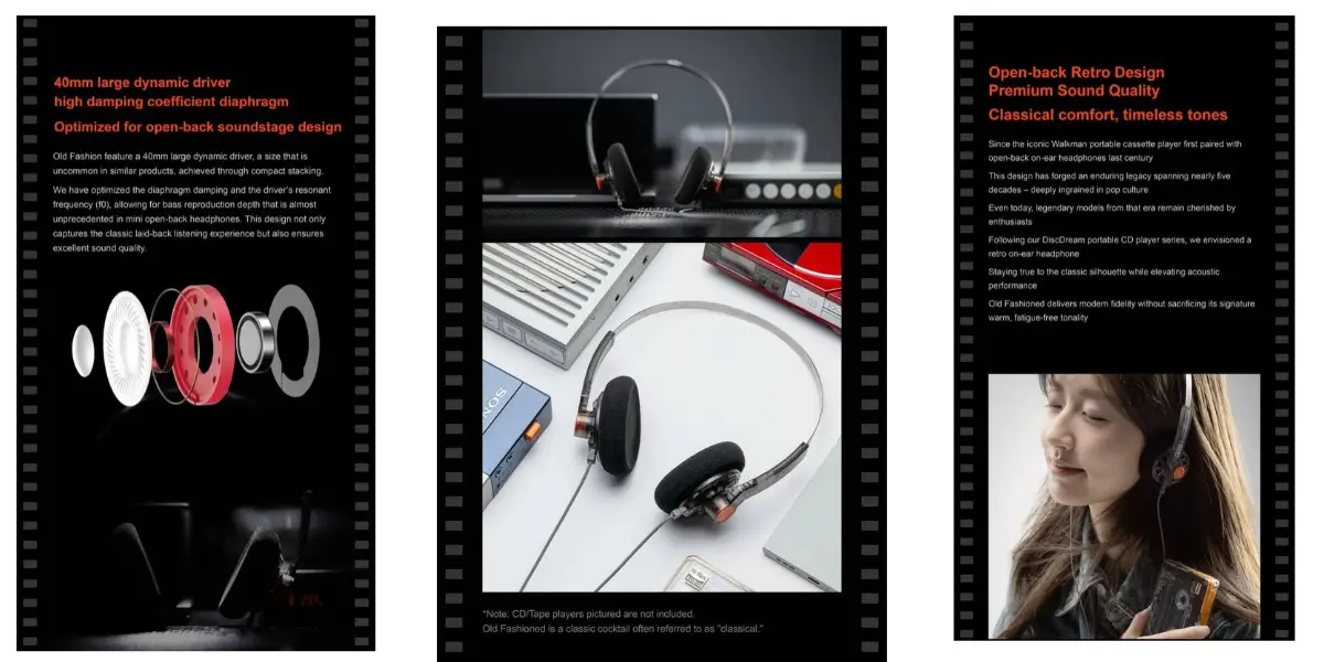 MOONDROP Old Fashioned 40mm Open-Back On-Ear Headphone