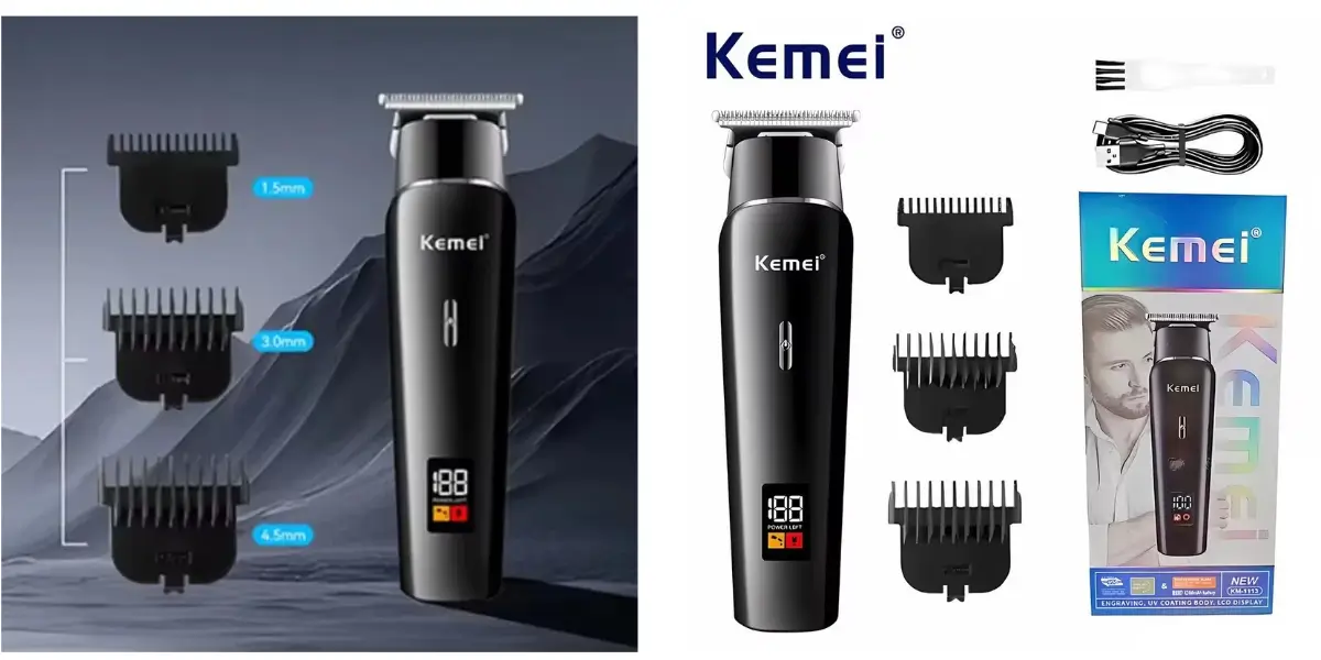 Kemei KM-1113 Rotary Hair Trimmer Machine with LED Display - image 2