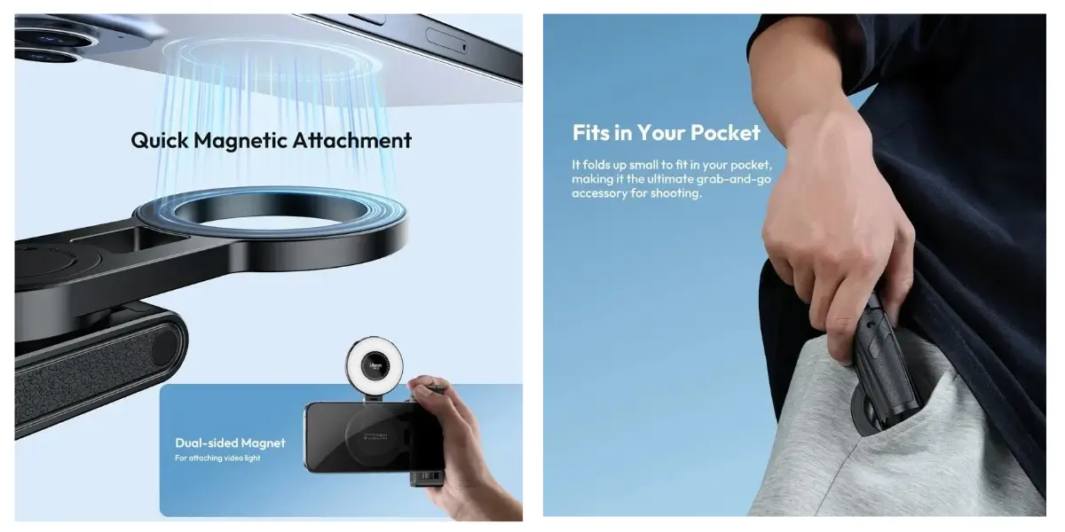 Ulanzi JJ03 3-in-1 Magnetic Phone Tripod with Remote Ulanzi JJ03 3-in-1 Magnetic Phone Tripod with Remote