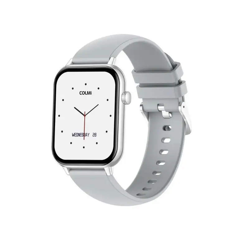 Close-up of COLMI C28 smartwatch strap and slim body