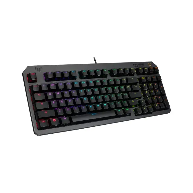 ASUS TUF Gaming K3 Gen II RGB mechanical keyboard front view ASUS TUF Gaming K3 Gen II RGB mechanical keyboard front view
