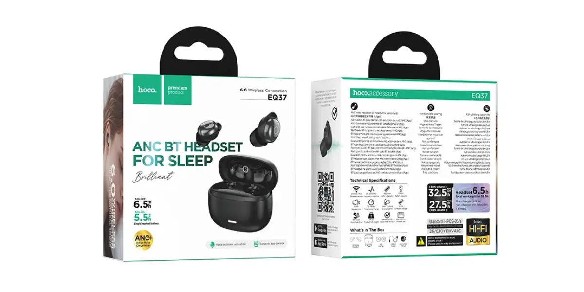 Hoco EQ37 Brilliant ANC Sleep Earbuds Hoco EQ37 Brilliant ANC Sleep Earbuds
