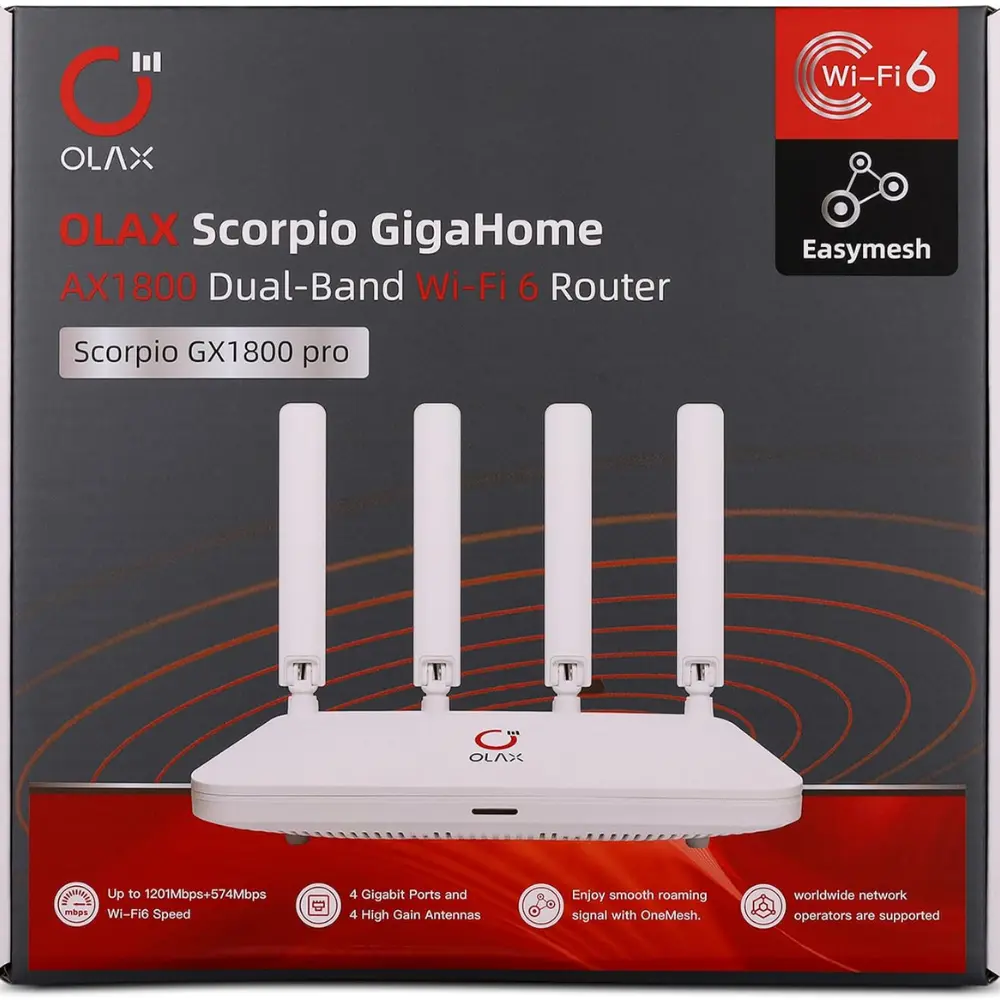OLAX Scorpio AX1800 Dual-Band Wi-Fi 6 Router OLAX Scorpio AX1800 Dual-Band Wi-Fi 6 Router