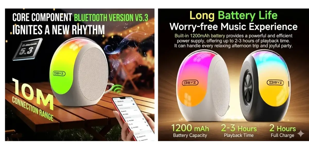 BYZ 505A RGB LED Wireless Portable Bluetooth Speaker BYZ 505A RGB LED Wireless Portable Bluetooth Speaker