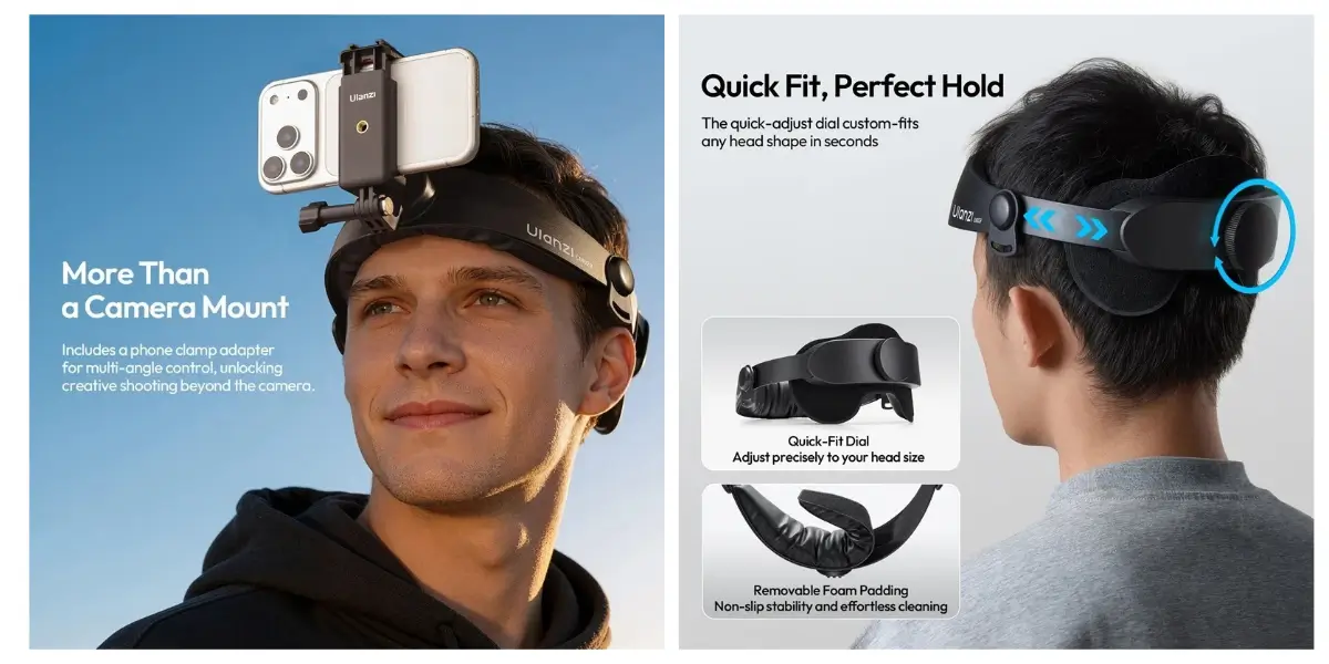 Ulanzi HERO 01 Head Strap Mount for Action Cameras Ulanzi HERO 01 Head Strap Mount for Action Cameras