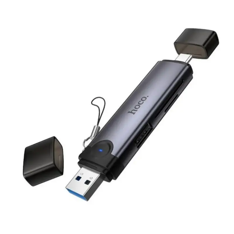 HOCO HB56 Victory 3-in-1 USB Type-C card reader front view