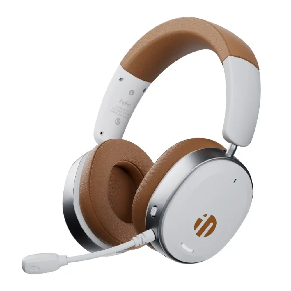 INPHIC H9 headset microphone and control buttons detail INPHIC H9 headset microphone and control buttons detail