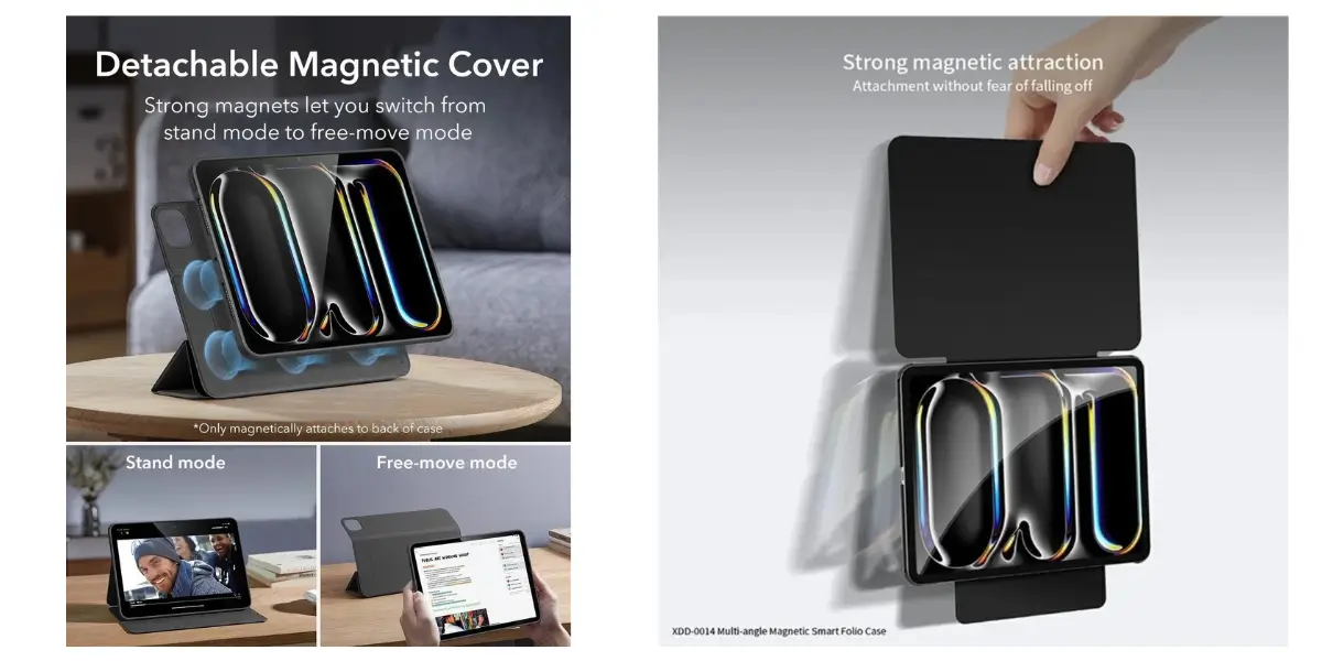 Xundd Magnetic Flip Case for iPad with Apple Pencil Holder