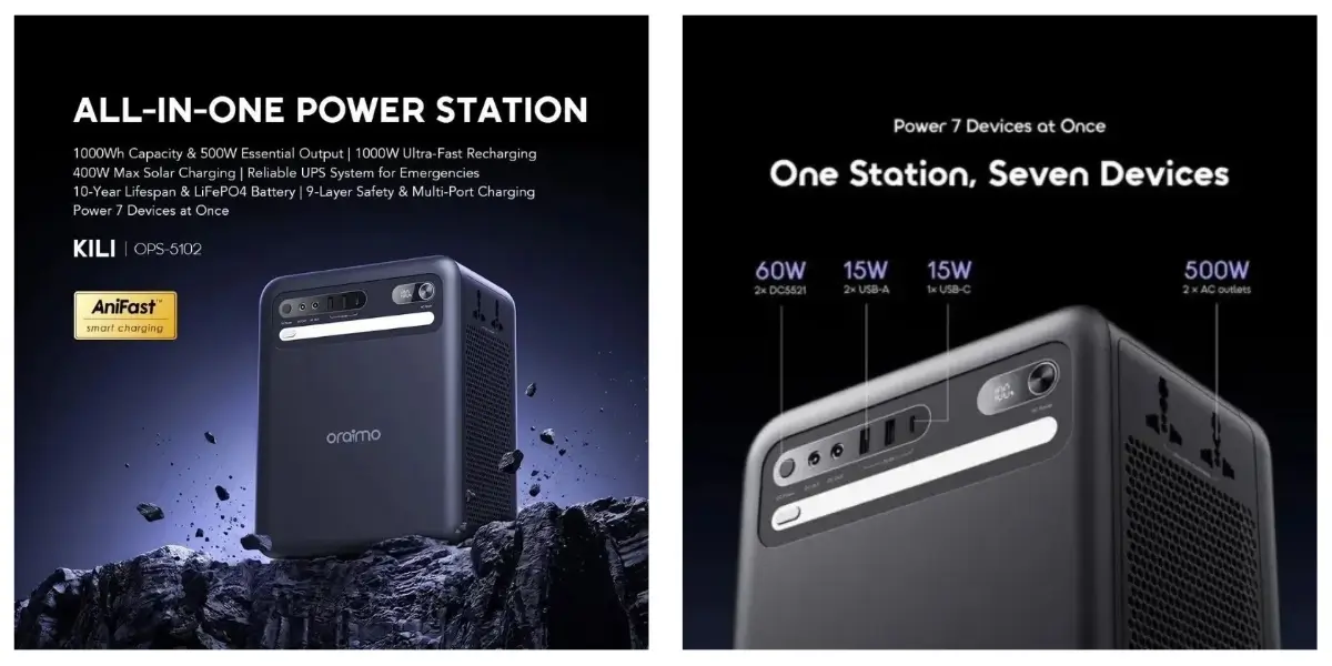 Oraimo OPS-5102 500W LiFePO4 Portable Power Station - image 2