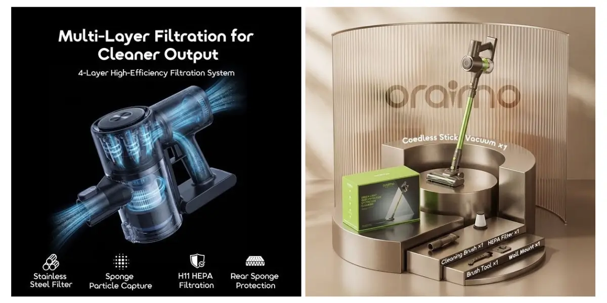 Oraimo CyberVac 2 Lightweight Cordless Stick Vacuum
