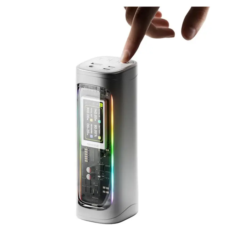 Two 140W USB-C PD 3.1 ports on the Sharge Shargeek 300 power bank Two 140W USB-C PD 3.1 ports on the Sharge Shargeek 300 power bank