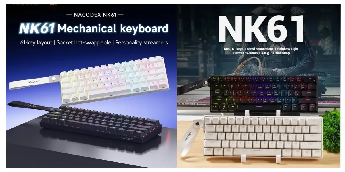 AJAZZ NK61 60% Hot-Swappable Mechanical Gaming Keyboard