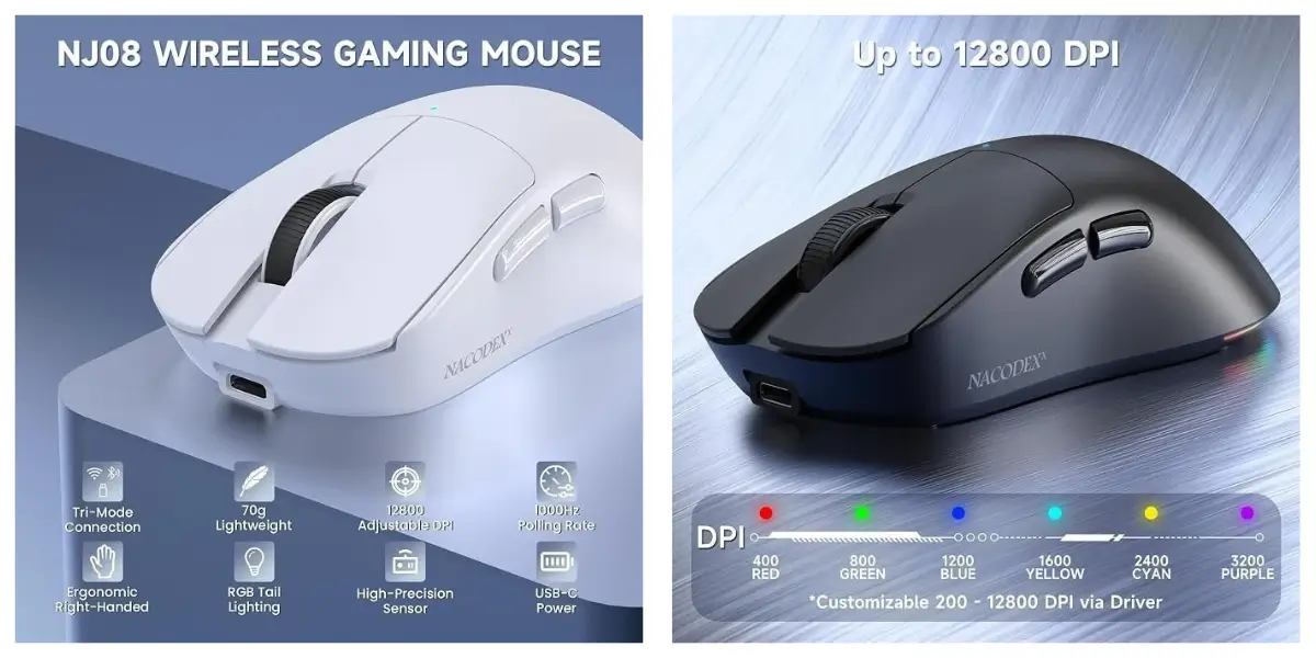 AJAZZ NJ08 MC Tri-Mode Wireless Gaming Mouse 32000 DPI - image 2