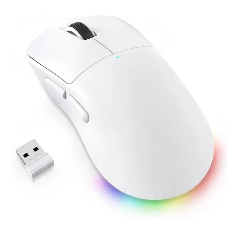 AJAZZ NJ08 MC tri-mode wireless gaming mouse front view AJAZZ NJ08 MC tri-mode wireless gaming mouse front view