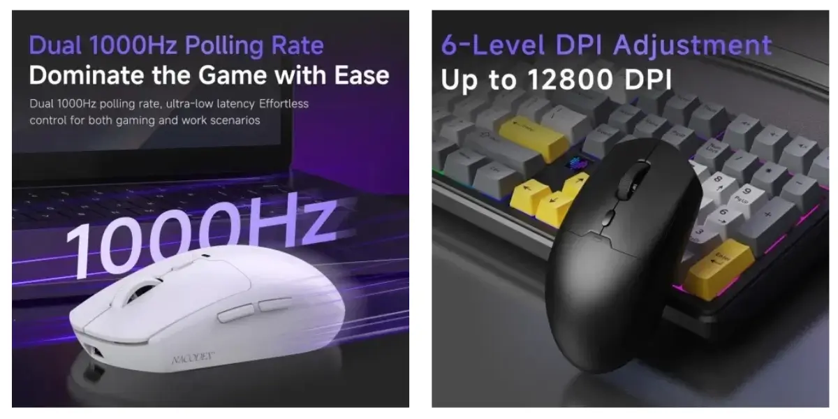 AJAZZ NJ11 MC Tri-Mode Wireless Gaming Mouse with 12800 DPI