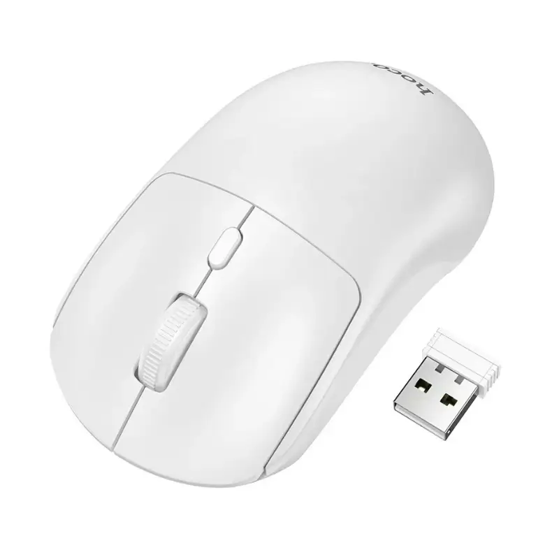 Close-up of Hoco GM42 Platino mouse buttons and scroll wheel
