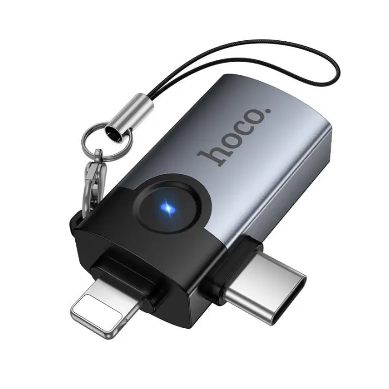 Hoco Victory UA46D 2-in-1 Lightning and USB-C OTG adapter Hoco Victory UA46D 2-in-1 Lightning and USB-C OTG adapter